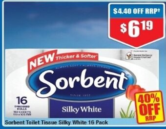 Chemist Warehouse Sorbent Toilet Tissue Silky White 16 pack offer