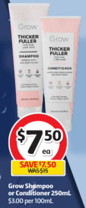 Coles Grow Shampoo or Conditioner 250mL offer