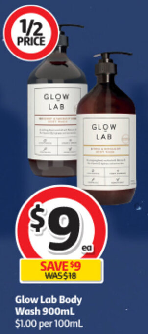 Coles Glow Lab Body Wash 900mL offer