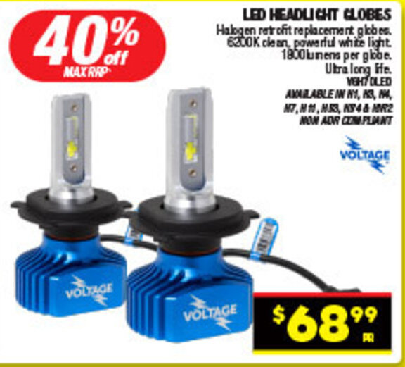 LED HEADLIGHT GLOBES offer at Autopro