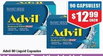 Chemist Warehouse Advil 90 Liquid Capsules offer