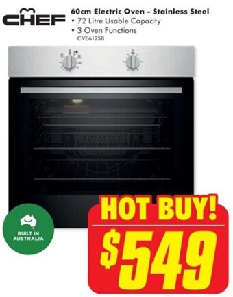 The Good Guys CHEF 60cm Electric Oven - Stainless Steel offer
