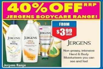 Chemist Warehouse Jergens Range offer