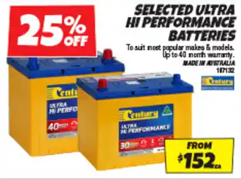Autobarn SELECTED ULTRA HI PERFORMANCE BATTERIES offer