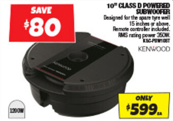 Autobarn 10" CLASS D POWERED SUBWOOFER offer