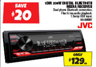 Autobarn 1DIN 200W Digital Bluetooth Media Receiver offer