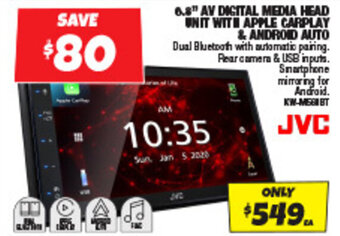 Autobarn 6.8" AV DIGITAL MEDIA HEAD UNIT WITH APPLE CARPLAY & ANDROID AUTO offer