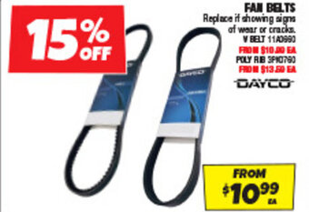 Autobarn FAN BELTS offer