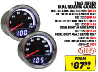 Autobarn TRAX SERIES DUAL READING GAUGES offer