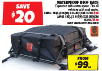 Autobarn WATERPROOF ROOF BAGS offer