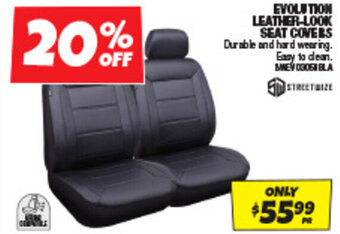 Autobarn EVOLUTION LEATHER-LOOK SEAT COVERS offer