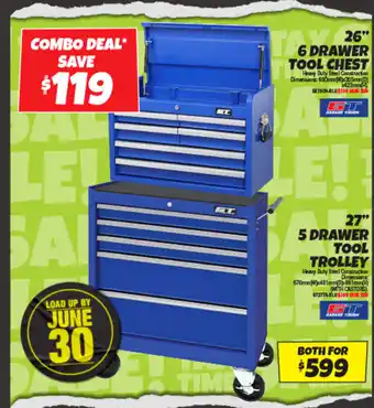 Autobarn 26" 6 DRAWER TOOL CHEST , 27" 5 DRAWER TOOL TROLLEY offer