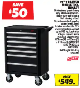 Autobarn 27 DRAWER MOBILE TOOL TROLLEY offer
