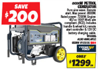 Autobarn 8000W PETROL GENERATOR offer