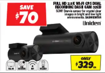 Autobarn FULL HD 2.5K WI-FI GPS DUAL RECORDING DAS CAM 32GB offer