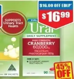 Chemist Warehouse Ural High Strength Cranberry 60,000mg 90 Soft Gel Capsules offer
