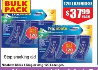 Chemist Warehouse Nicabate Minis 1.5mg or 4mg 120 Lozenges offer