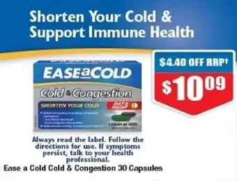 Chemist Warehouse Ease a Cold Cold & Congestion 30 Capsules offer