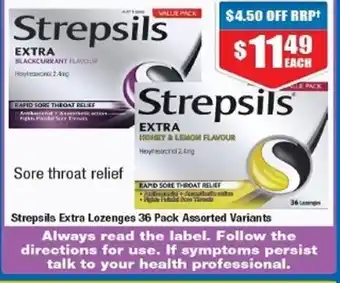 Chemist Warehouse Strepsils Extra Lozenges 36 pack Assorted Variants offer