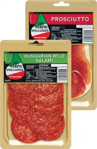 Woolworths San Marino Sliced Varieties 80g-100g offer