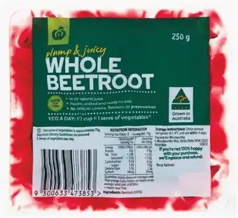 Woolworths Australian Beetroot 250g Pack offer