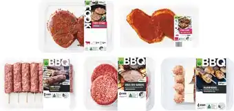 Woolworths Woolworths BBQ Burgers, Meatballs or COOK Marinated Beef, Lamb or Pork Steaks 240-500g# offer