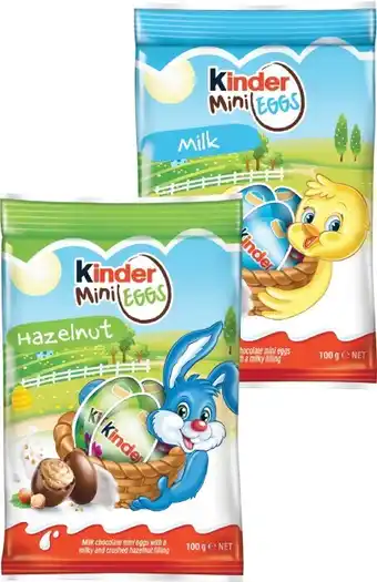 Woolworths Kinder Mini Easter Eggs Milk or Hazelnut 100g offer