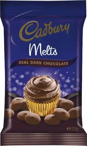 Woolworths Cadbury Baking Choc Dark Melts 225g offer