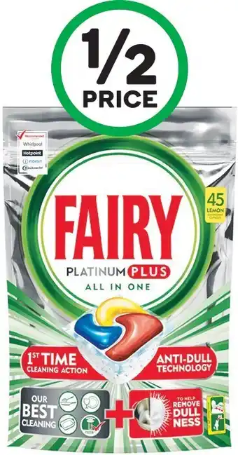 Woolworths Fairy Platinum Plus Dishwashing Tablets Pk 45 offer