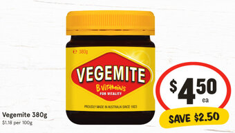 IGA Vegemite 380g offer