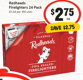 IGA Redheads Firelighters 24 Pack offer