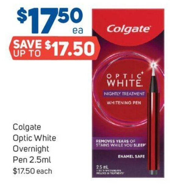 Colgate Optic White Overnight Pen 2.5ml offer at Foodland