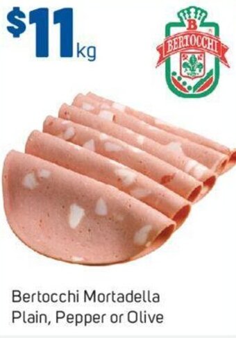 Foodland Bertocchi Mortadella Plain, Pepper or Olive offer