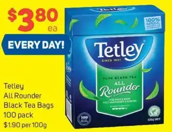 Foodland Tetley All Rounder Black Tea Bags 100 pack offer