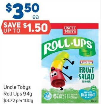 Foodland Uncle Tobys Roll Ups 94g offer