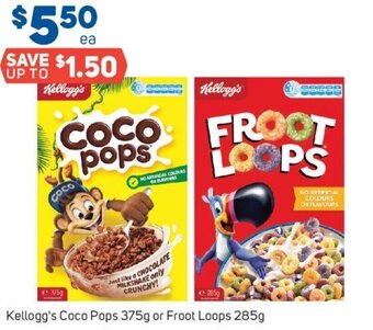 Foodland Kellogg's Coco Pops 375g or Froot Loops 285g offer
