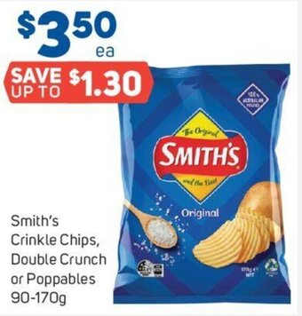 Foodland Smith's Crinkle Chips, Double Crunch or Poppables 90-170g offer