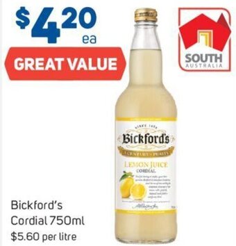Foodland Bickford's Cordial 750ml offer