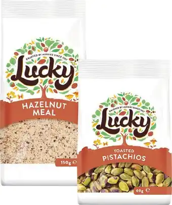 Woolworths Lucky Toasted Pistachios 60g or Lucky Hazelnut Meal 150g offer
