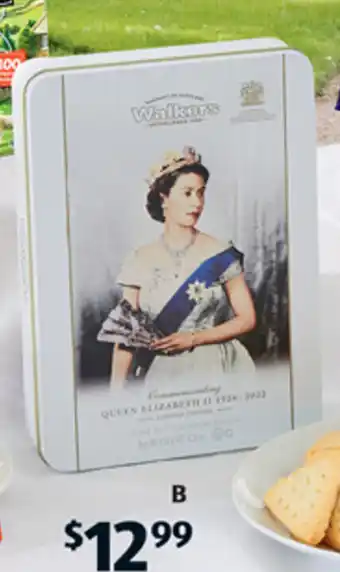ALDI B Walkers Queen Commemorative Shortbread Tin 150g offer