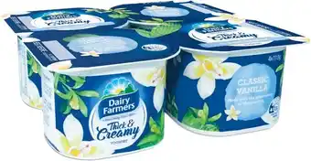 Woolworths Dairy Farmers Thick & Creamy 4 x 110g u2013 From the Fridge offer