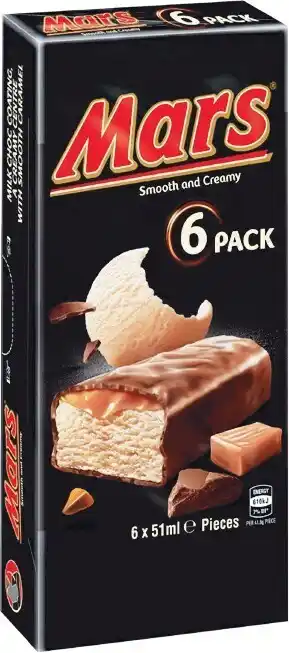 Woolworths Mars or Snickers Bars, Teasers Sticks or M&Mu2019s Cones 300-520ml Pk 4/6 u2013 From the Freezer offer