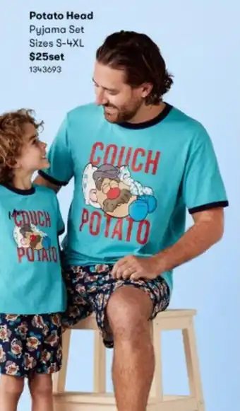 BIG W Potato Head Pyjama Set Sizes S-4XL offer