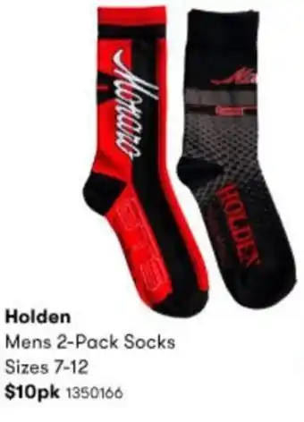 BIG W Holden Mens 2-Pack Socks Sizes 7-12 offer
