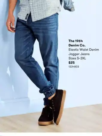BIG W The 1964 Denim Co. Elastic Waist Denim Jogger Jeans S-3XL offer