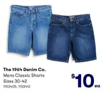 BIG W The 1964 Denim Co. Mens Classic Shorts 30-42 offer
