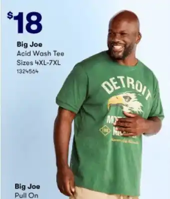 BIG W Big Joe Acid Wash Tee 4XK-7XL offer