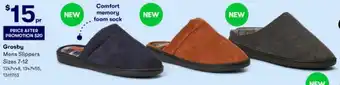 BIG W Gorsby Mens Slippers Sizes 7-12 offer