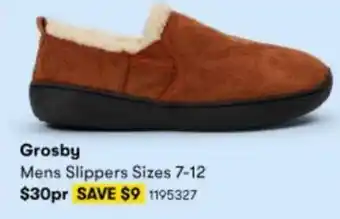 BIG W Grosby Mens Slippers Sizes 7-12 offer