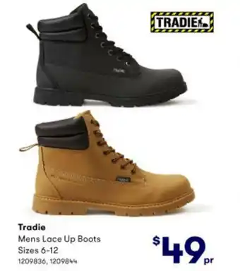 BIG W Tradie Mens Lace Up Boots Sizes 6-12 offer